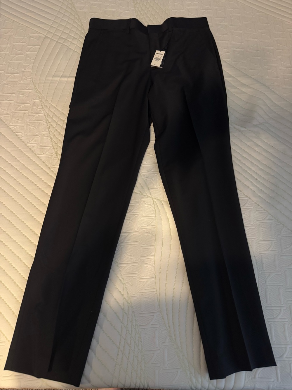 Express Men's Black Dress Pants - Slim Tailored